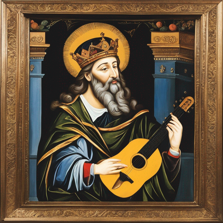 King David playing a musical instrument